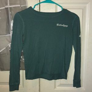 Billabong teal long sleeve with rose detailing